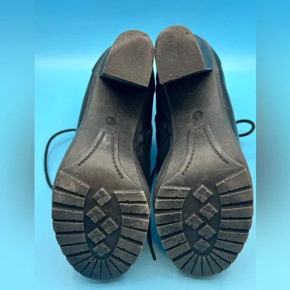 BCBG Black Lace-Up High Heel Boots - Picture 8 of 9